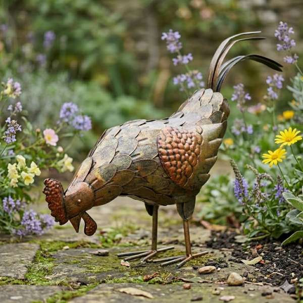 Außergewöhnlicher Hahn in Kupfertönen ca. 40 cm - Dekofigur